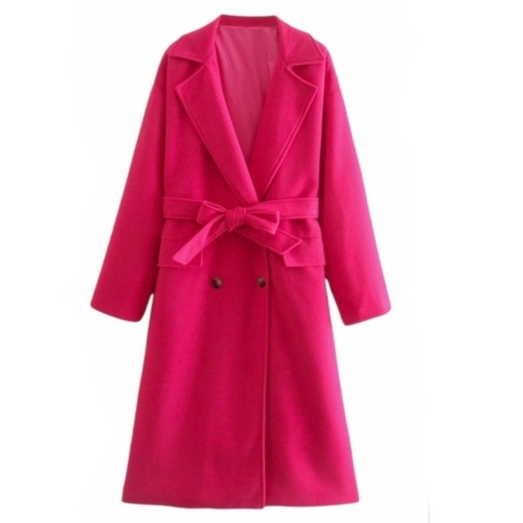Hot Pink Double Breasted Coat NWT